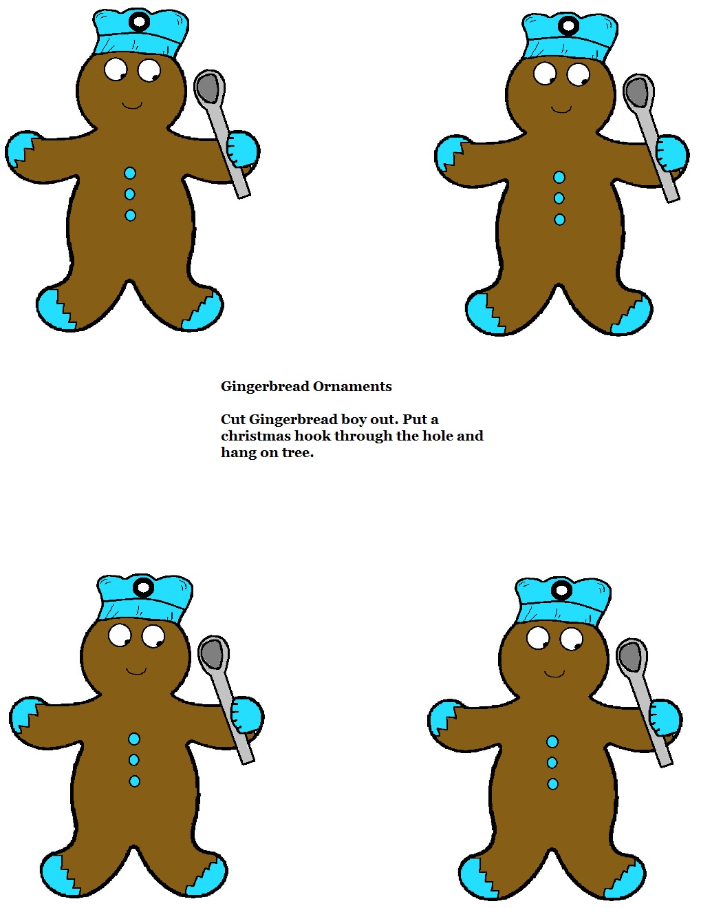 Free Printable Cutout Template Gingerbread Christmas Ornaments For Kids To Do in Sunday School or Children's Church Class by Church House Collection